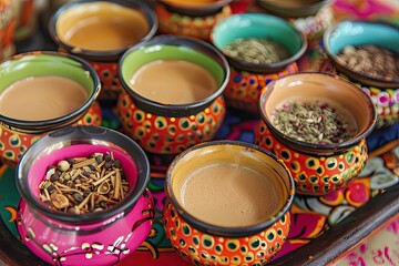 Masala tea with top of spice