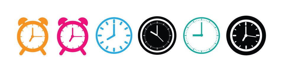 Clock icon set. Time icon vector. watch icon symbol.