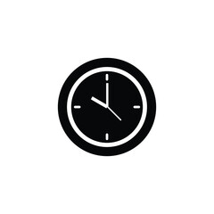 clock icon vector  illustration design template in white background. Clock icon logo, app, UI.