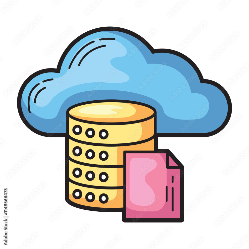 Poster cloud storage, symbolizing cloud storage and digital organization. ideal for technology or data mana