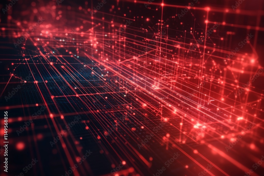 Poster futuristic abstract design with red and black lines for a modern ui ux experience in virtual space