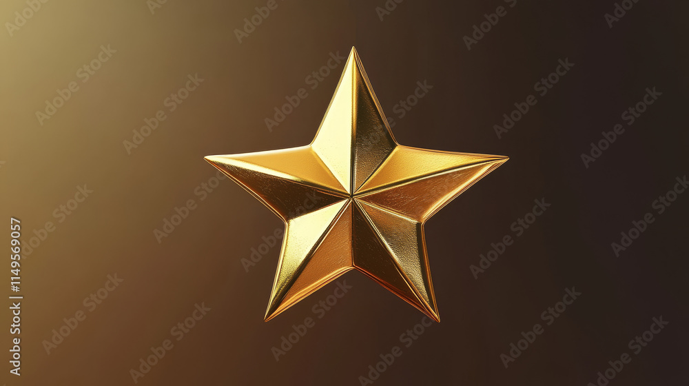 Poster 3d render star animation, turn around sequence frame. gold glossy star rotation for mobile game ui, 