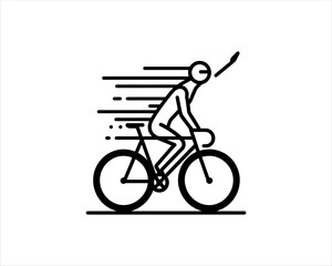 Obraz premium silhouette of a person riding a bike vector illustration.