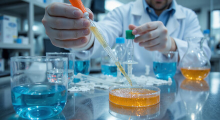 Fototapeta premium scientist in laboratory