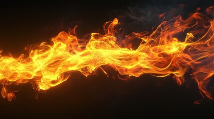 Fototapeta premium Vibrant Dynamic Flame Cut Out, Bright Blaze Isolated on White, Fiery Energy for Creative Designs