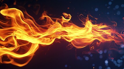 Fototapeta premium Vibrant Dynamic Flame Cut Out, Bright Blaze Isolated on White, Fiery Energy for Creative Designs