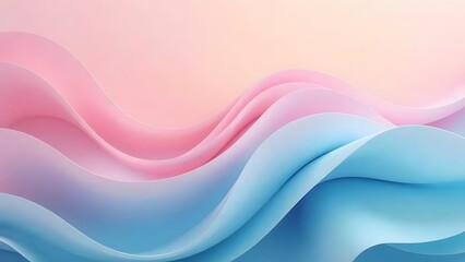 Fototapeta premium Smooth gradient texture with gentle waves in shades of pink, peach and blue