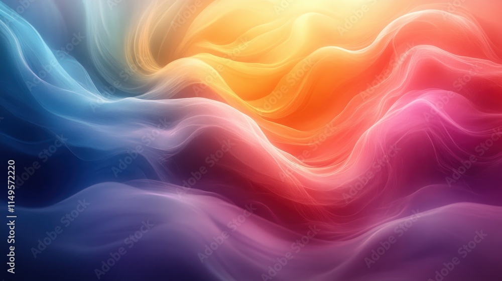 Poster abstract colorful waves background with vibrant hues and smooth flowing lines.