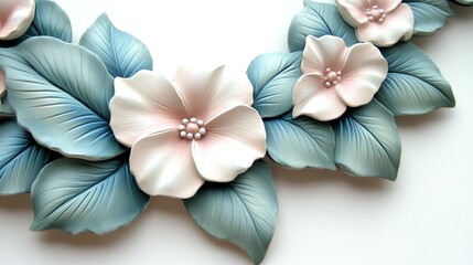 Obraz premium Hand-Painted Vintage Floral Wreath Design