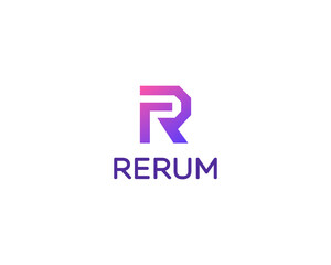 Abstract letter R geometric logo. Gradient monogram icon symbol.  illustration.