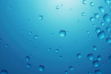 Macro View of Sparkling Water Droplets on a Cool Blue Backgroun