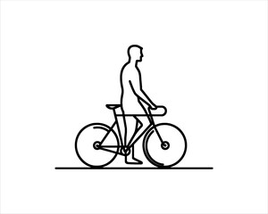 silhouette of a person riding a bike vector illustration.