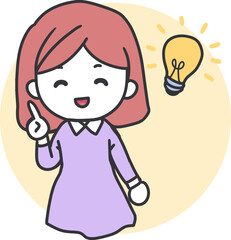 Bright Ideas Moment Girl Sharing Insight Vector. Perfect for educational materials, online courses, and any digital content aiming to attract a youthful audience