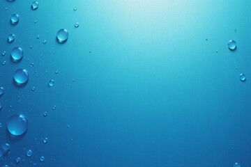 Shimmering Water Droplets on a Blue Background: A Stunning Close-Up of Freshness and Purity