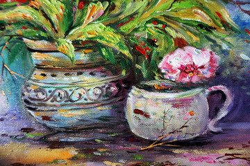 original oil painting color petal flower	