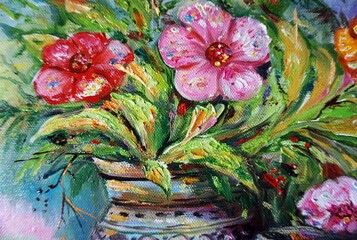 original oil painting color petal flower	