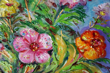 original oil painting color petal flower	