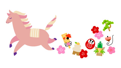 走っている馬のイラスト素材