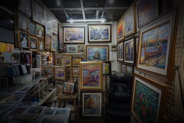 art oil painting in the gallery	