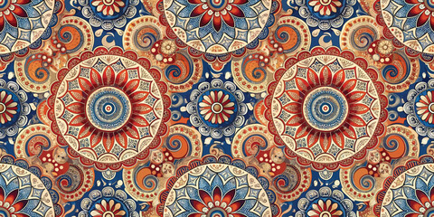 Intricate mandala pattern with vibrant colors and elegant design elements.