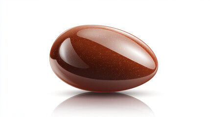 Chocolate egg bitten realistic vector illustration. Easter chocolate sweets in eggs shape with reflection and shadow, isolated on white background