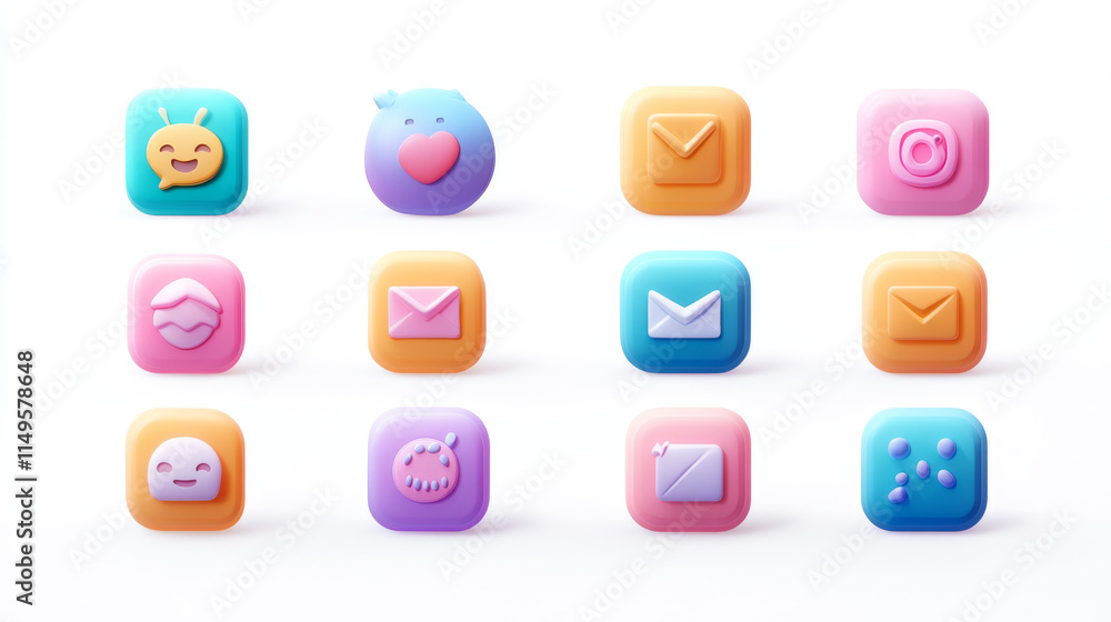 Poster 3d chat speech for message box or comment vector icon. text dialog bubble label template illustratio