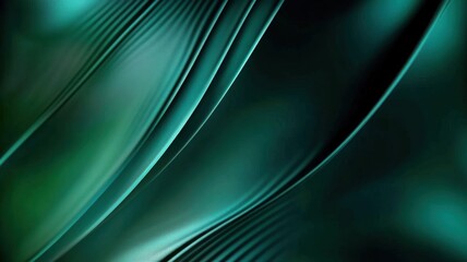 Fototapeta premium A smooth, flowing pattern of green and teal waves creates a serene and modern abstract background.