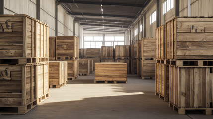 3d wooden pallet for crate package isolated vector. Wood loading tray platform for warehouse or storage asset set. Delivery board with realistic timber material texture render and different view