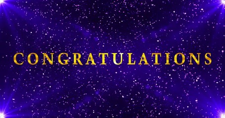 Gold Congratulations text animation on a bokeh background. Congratulations animation for the celebration, greeting card, online shops, advertisements, and social media.An Abstract Glitter BG.