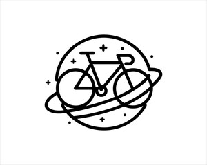 Bicycle logo design icon symbol vector illustration.