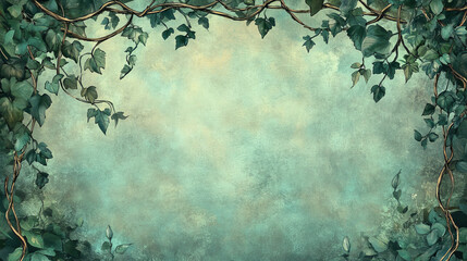 Jungle liana vines with green leaves. Cartoon vector illustration border of rainforest tree creeping branches with foliage. Long ivy climbing plant stem and rope. Tropical hanging vegetation frame.