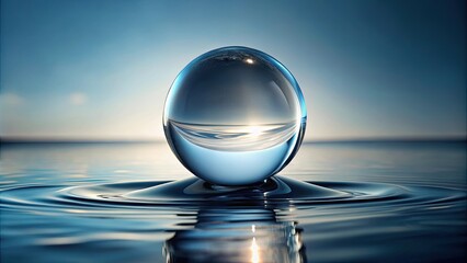 glass sphere in liquid volume object , fluid glass sphere sphere,