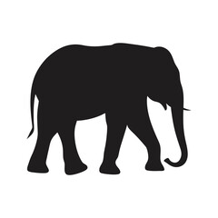 Fototapeta premium Walking Elephant Silhouette Vector – High-Quality Wildlife Clipart