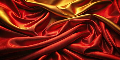 Obraz premium Golden Silk Background with Red Velvet Texture , golden silk background, red velvet texture