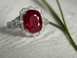 A perfect blend of gold, silver, and a vibrant red ruby.