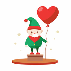 cartoon of a child with heart