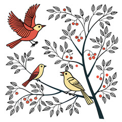 bird on a branch of tree