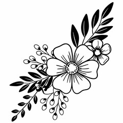 black and white floral background