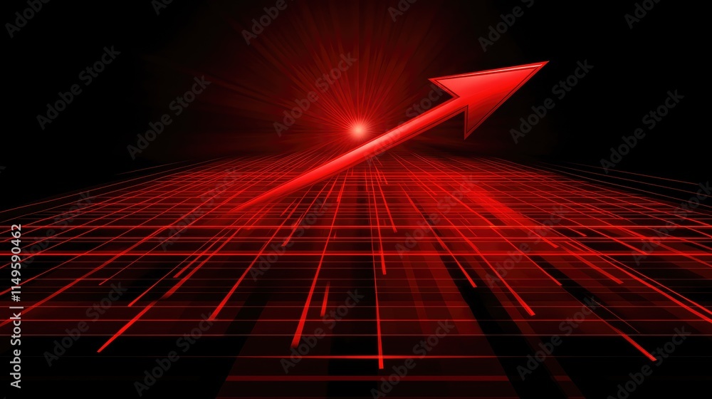 Poster gridded chart showing a steep drop in financial value with a bold red downward arrow illustrating th