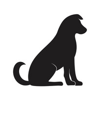 Dog Sitting Silhouette Vector – High-Quality Pet Clipart