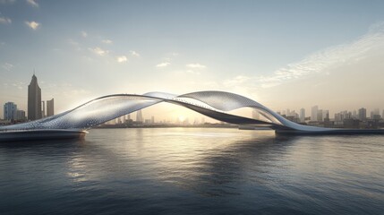 Modern Bridge Design with Flowing Wave Lines
