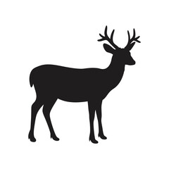 Elegant Deer Silhouette Vector – High-Quality Wildlife