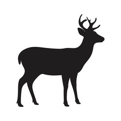 Elegant Deer Silhouette Vector – High-Quality Wildlife