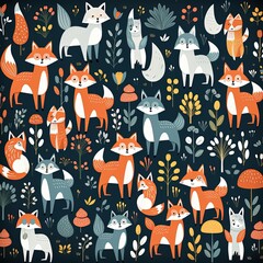 A Magical Fox Pattern in the Heart of an Enchanted Forest