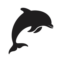 Jumping Dolphin Silhouette Vector 