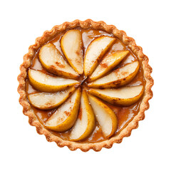 Appetizing Chai spiced pear tart Isolated On Transparent Background 
