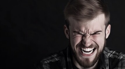 Obraz premium Joyful laughter captures a moment of happiness in a dimly lit studio setting