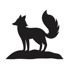 Standing Fox Silhouette Vector High-Quality Wildlife 