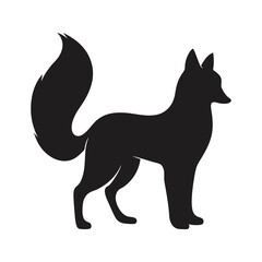 Standing Fox Silhouette Vector High-Quality Wildlife 