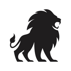 Roaring Lion Silhouette Vector – High-Quality Wildlife Clipart